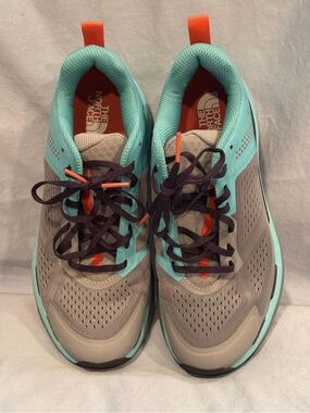 The North Face Women’s Sneaker — Aqua, Gray & Orange Accents